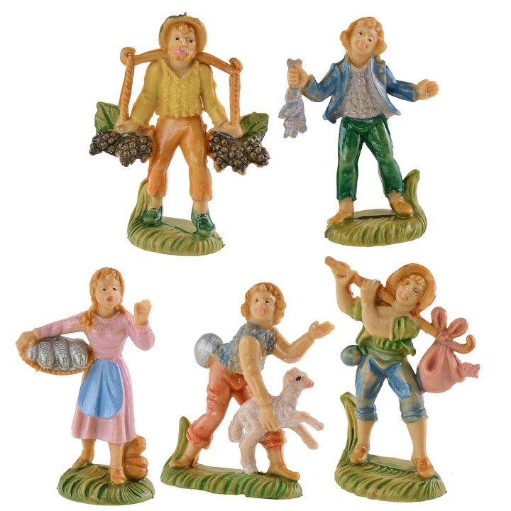Set of 5 4 cm subjects for nativity scene