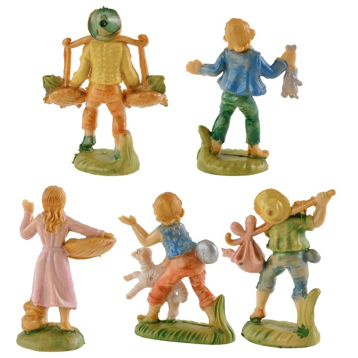 Set 5 soggetti cm 4 per presepe