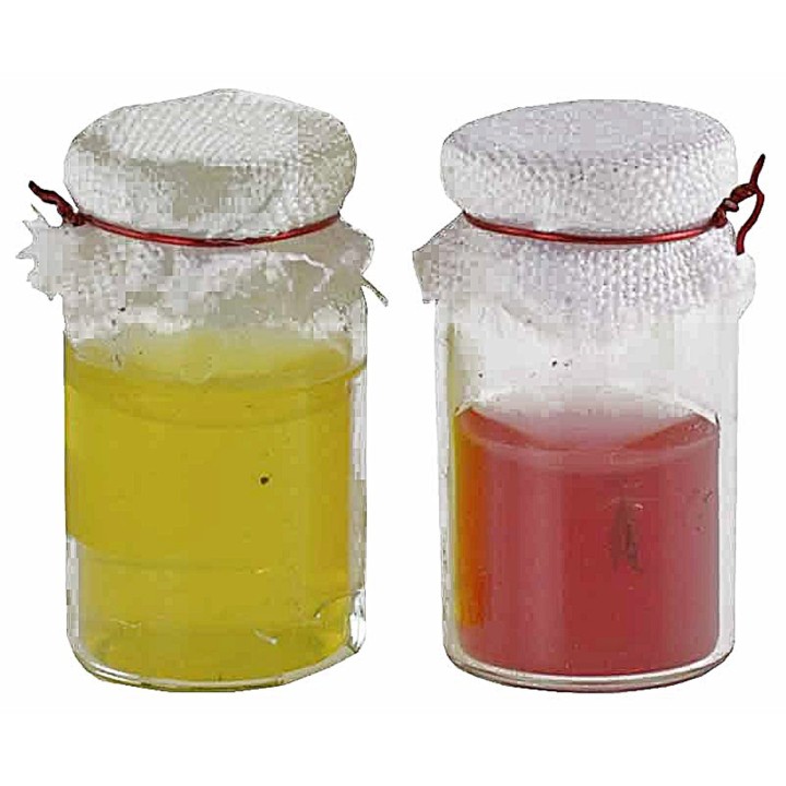 Set of 2 jam jars with fruit cm ø 1,1x2,2 h
