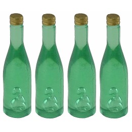 Set of 4 light green bottles, cm 3.6 h, nativity scene