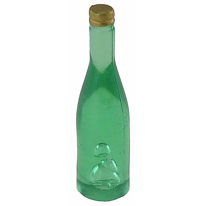 Conjunto de 4 botellas verde claro cm 3,6 h miniaturas para