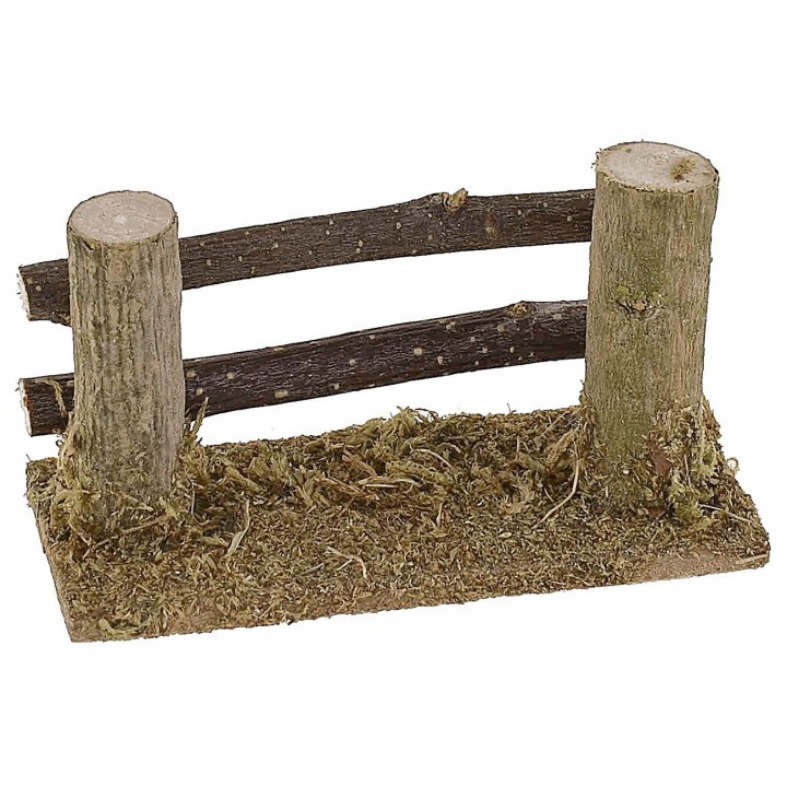 Staccionata in legno con 2 pali cm 8x3,5x4,5 h per presepe