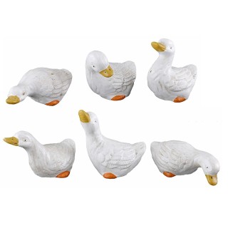 Juego de 6 ocas de resina para estatuas de 20-30 cm