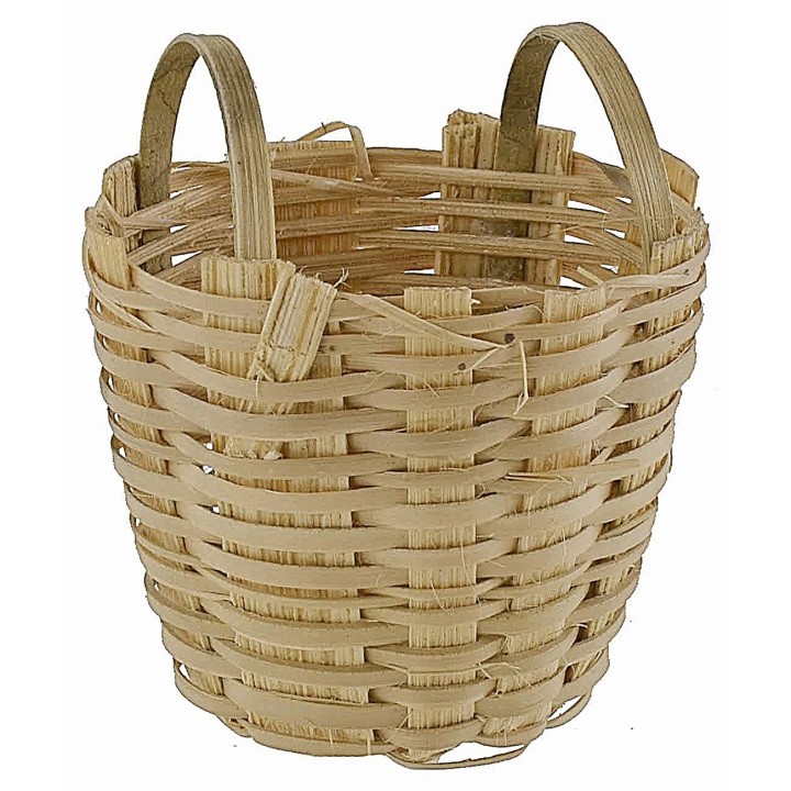 Cesta de mimbre con asas cm ø 4,5x5 h miniaturas pesebre