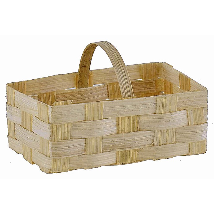 Cestino rettangolare in vimini con manico cm 5,5x3x3,5 h