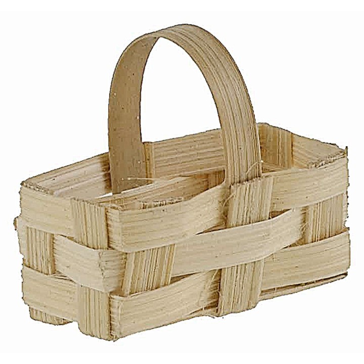 Cesto rettangolare in vimini con manico cm 3,1x1,7x2,7 h