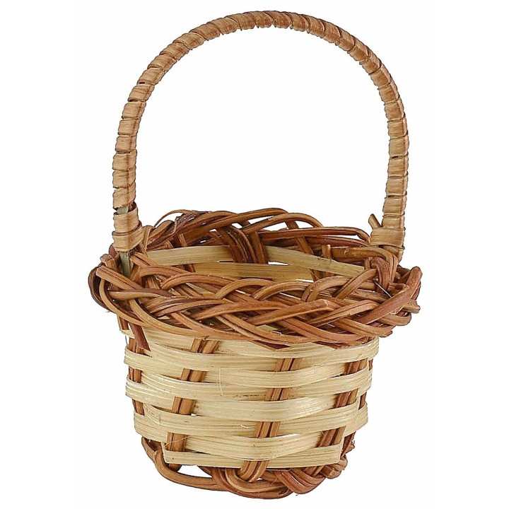Cesta in vimini con manico cm ø 5,5x8 h minuterie presepe