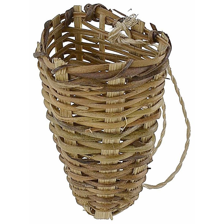 Wicker pannier 4.3x3.2x6.2 cm h nativity accessories