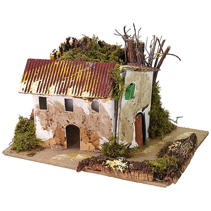 Set 6 gruppi di casette per presepe cm 15x10,5x10 h