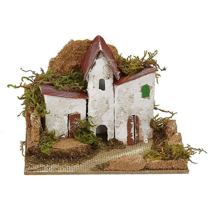 Set of 6 groups of nativity scene houses 15x10.5x10 cm h