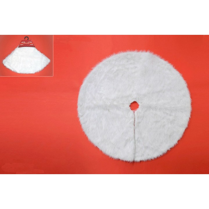 Tapete de piel blanco ø 120 cm para cubrir árbol de Navidad