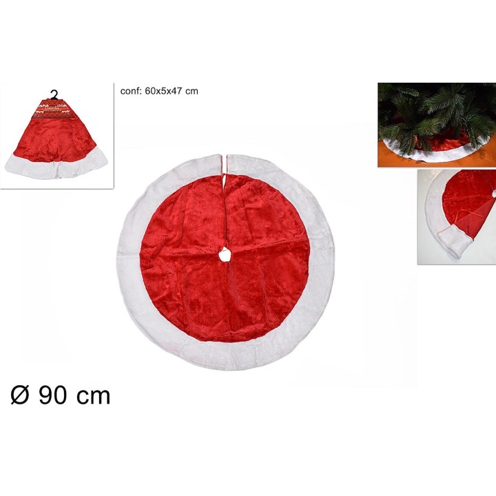 Alfombra de piel roja con borde blanco ø 90 cm para cubrir