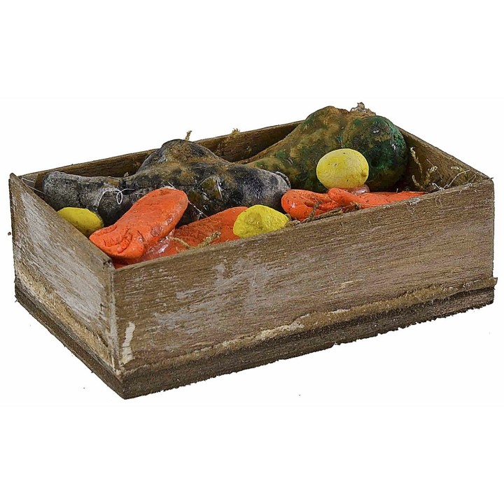 Caja de madera con pescado mixto de 7x4x2,2 cm h