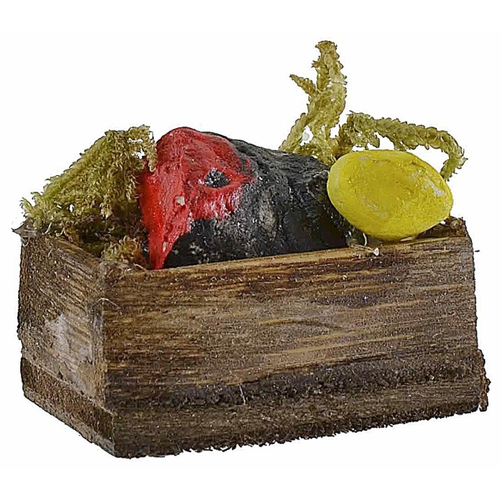 Wooden box with swordfish 3x2.1x1.4 cm h