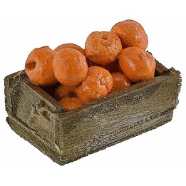 Wooden box with oranges 3.3x2.1x1.4 cm h