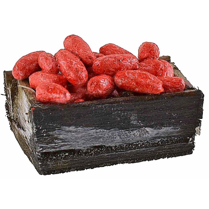 Cassetta in legno con pomodori cm 3,4x2x1,4 h