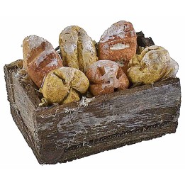 Wooden box with bread 3x1.8x1.4 cm h