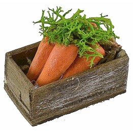 Caja de madera con zanahorias cm 3,2x2,1x1,4 h