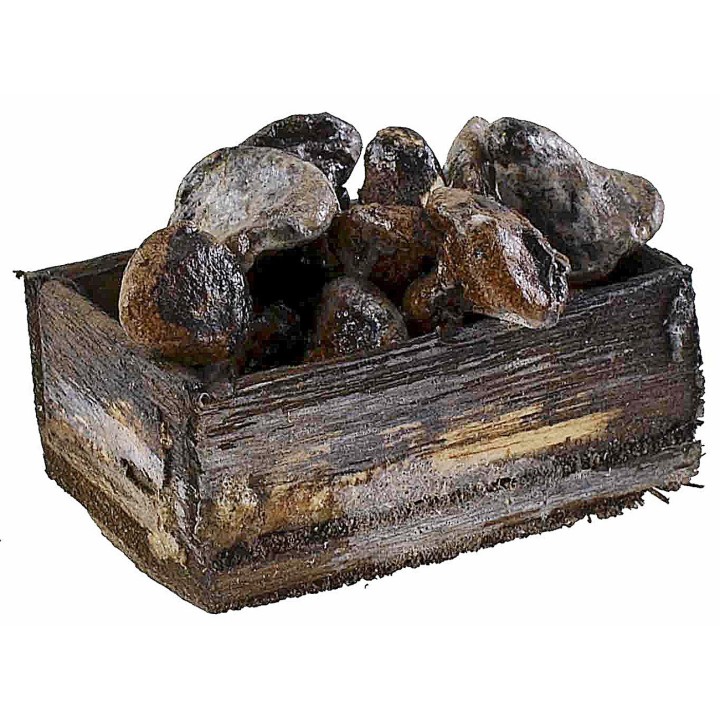 Cassetta in legno con funghi cm 3,2x2,1x1,4 h