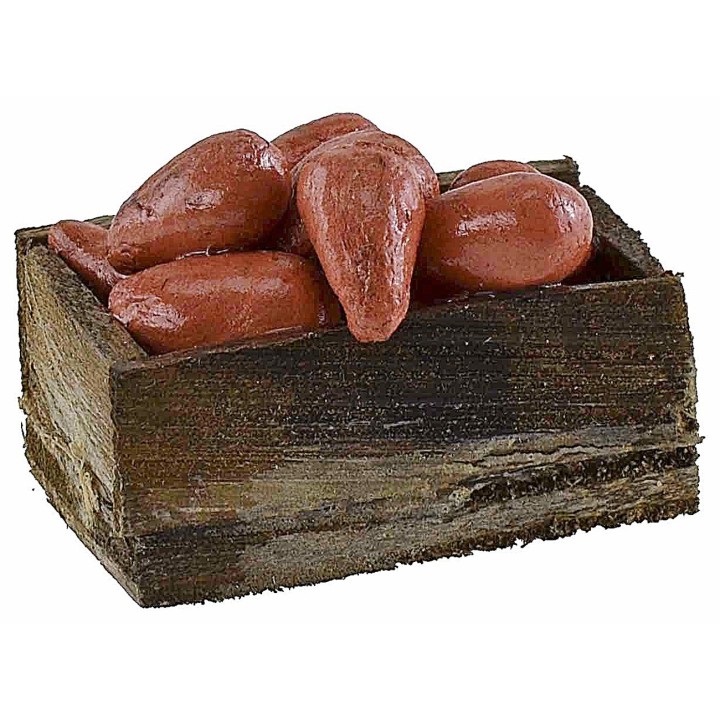 Wooden box with pears 3.3x2.1x1.4 cm h