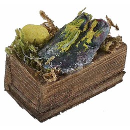 Wooden box with fish 3x2x1.4 h cm