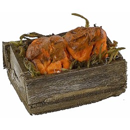 Wooden box with pumpkins 3.2x2.1x1.4 cm h