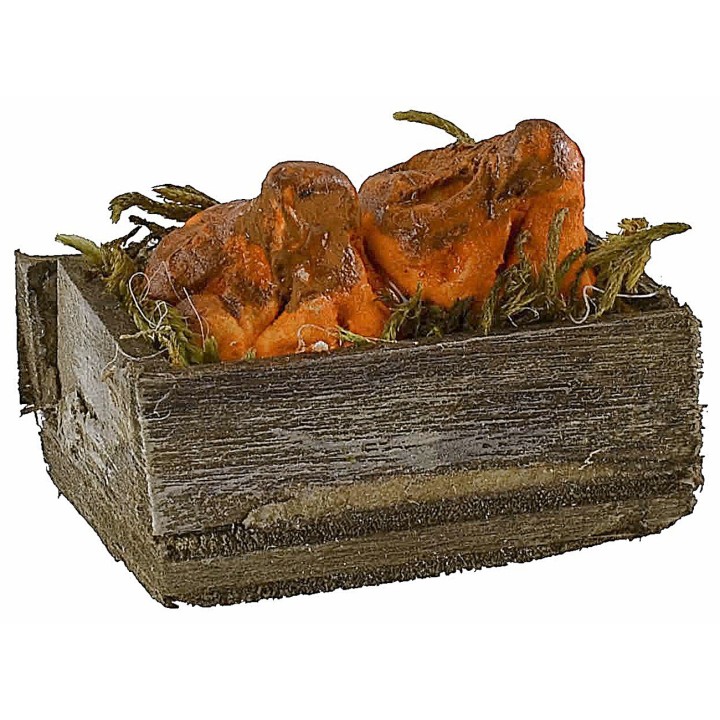 Wooden box with pumpkins 3.2x2.1x1.4 cm h