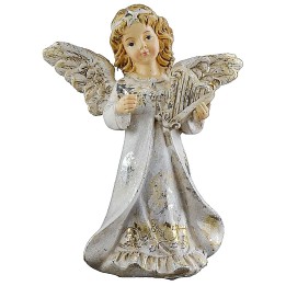 Angel with lyre in resin 12 cm
