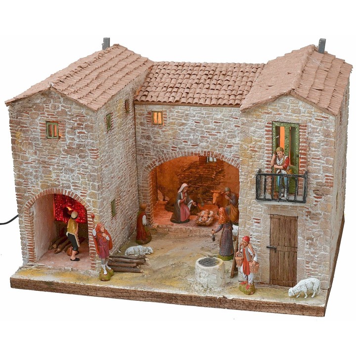 Casita enlucida con horno funcional iluminado completo de
