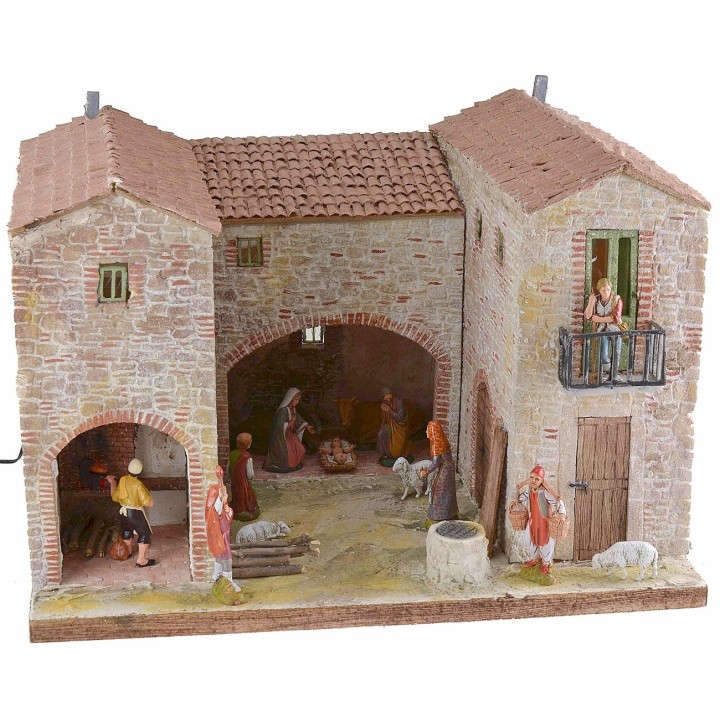 Casita enlucida con horno funcional iluminado completo de