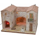 Casolare stuccato con forno funzionante illuminato cm 50x40x35 h