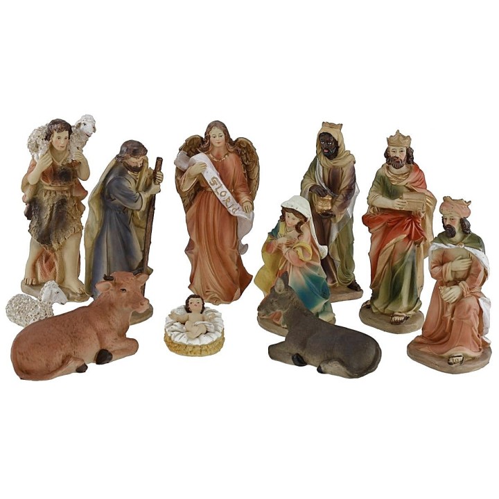 Nativity set from 11 subjects in series from 20 cm in resin