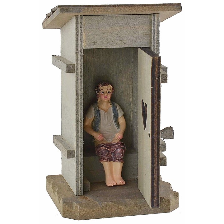 Wooden latrine for nativity scene 7x6x12 cm h