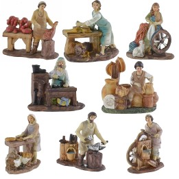Juego de 8 oficios en resina serie 9 cm