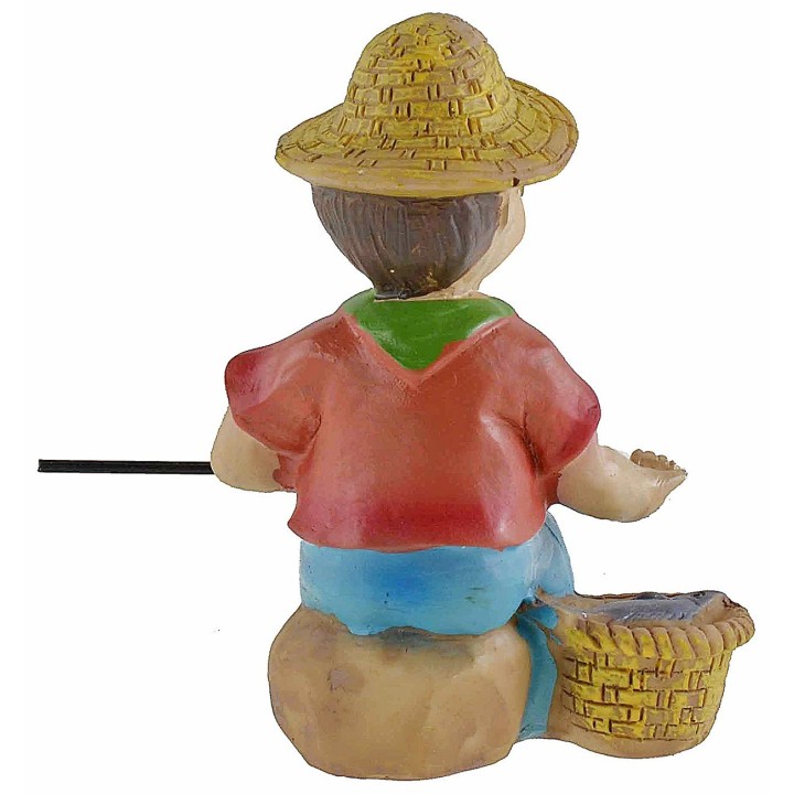 Pescatore seduto in resina cm 10 stile bambino Oliver