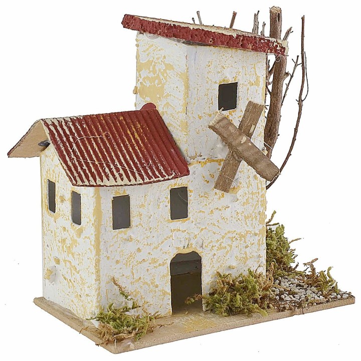 Conjunto de 6 grupos de casitas para belén de 10x6,5x5-11 cm de