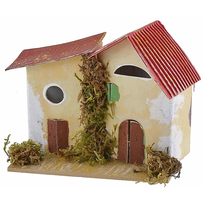 Conjunto de 6 grupos de casitas para belén de 10x6,5x5-11 cm de