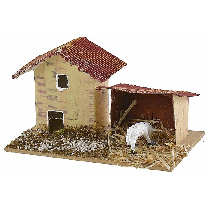 Set 6 gruppi di casette per presepe cm 10x6,5x5-11 h