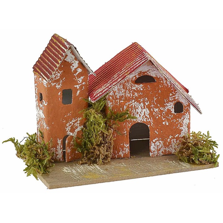 Conjunto de 6 grupos de casitas para belén de 10x6,5x5-11 cm de
