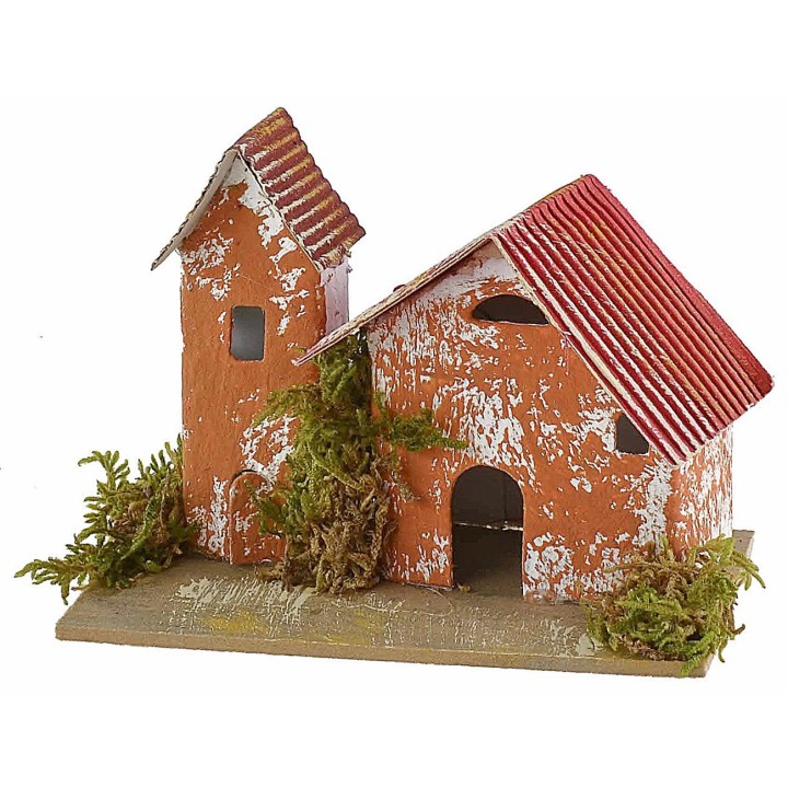 Set 6 gruppi di casette per presepe cm 10x6,5x5-11 h