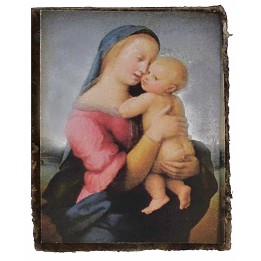 Painting with icon Madonna with child 3.2x4 cm h