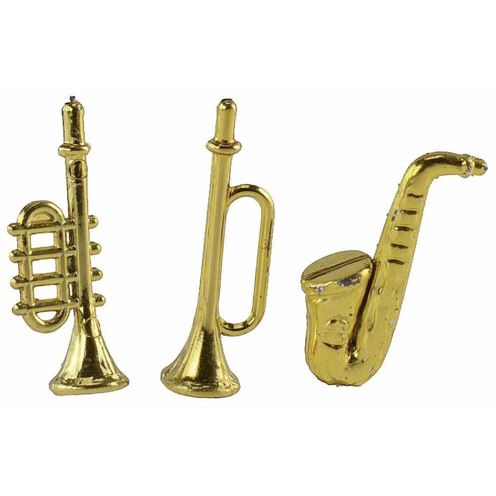 Set of 3 miniature wind musical instruments