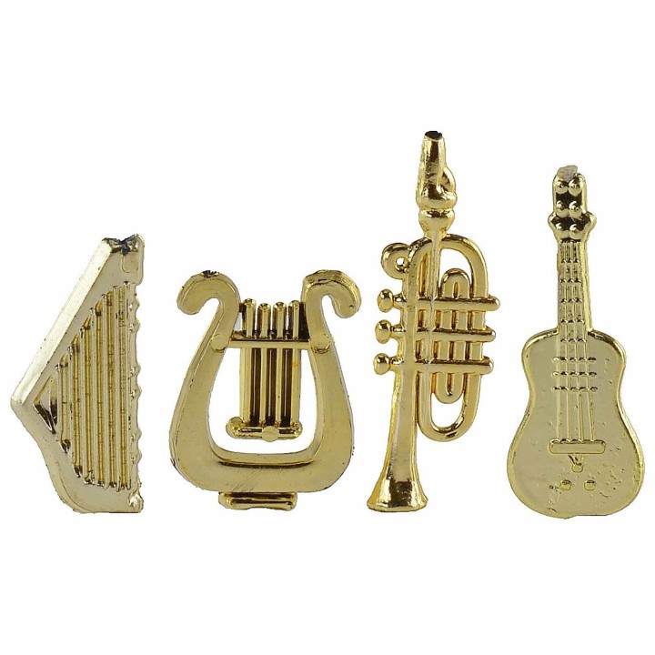 Set of 4 miniature musical instruments