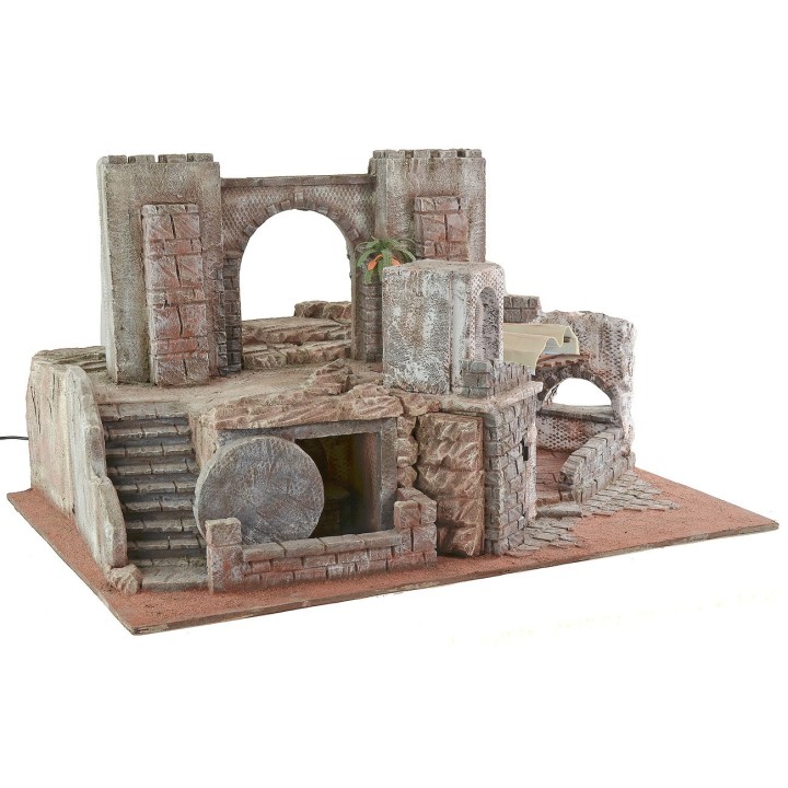 Illuminated Easter Nativity scene 75x52x42.5 cm h
