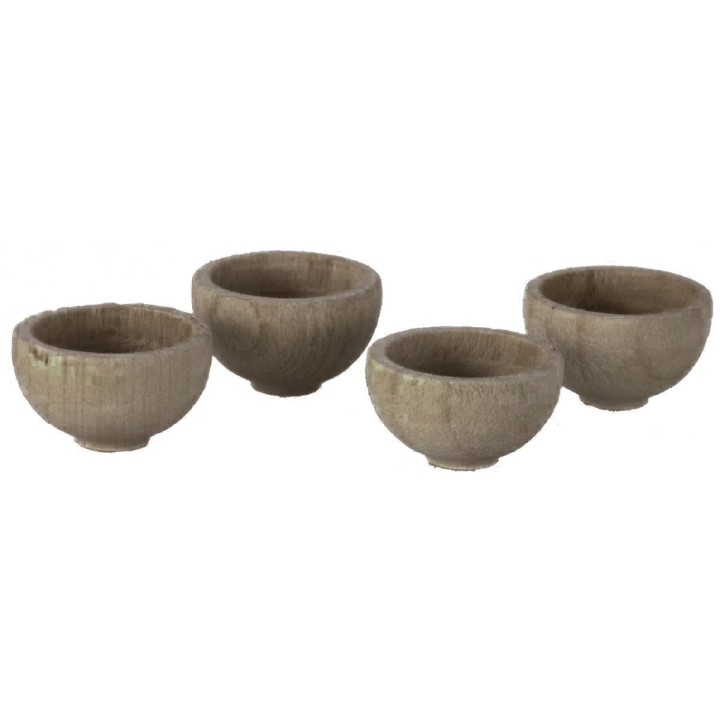 Set 4 ciotole in legno ø 1,4 cm