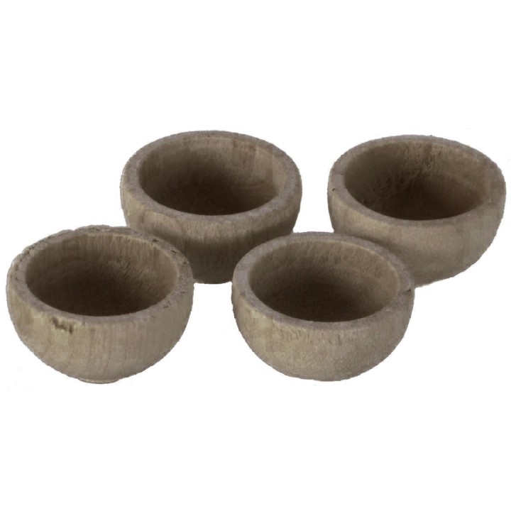 Set 4 ciotole in legno ø 1,4 cm