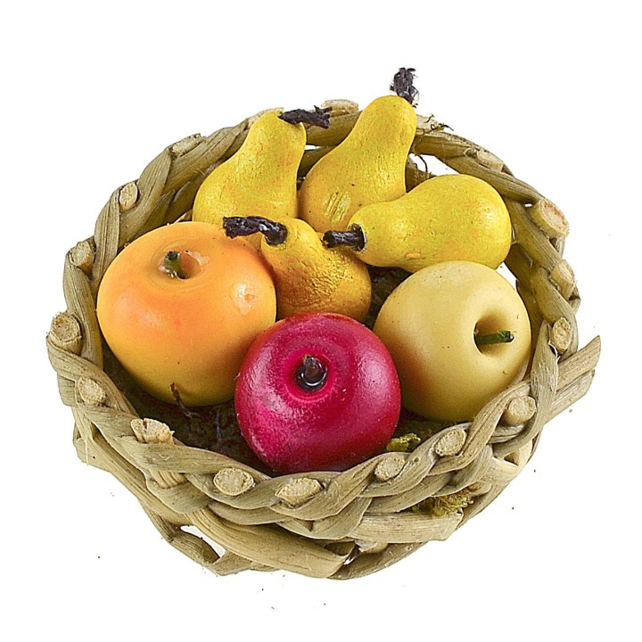Cesta de mimbre ø 3 cm con fruta