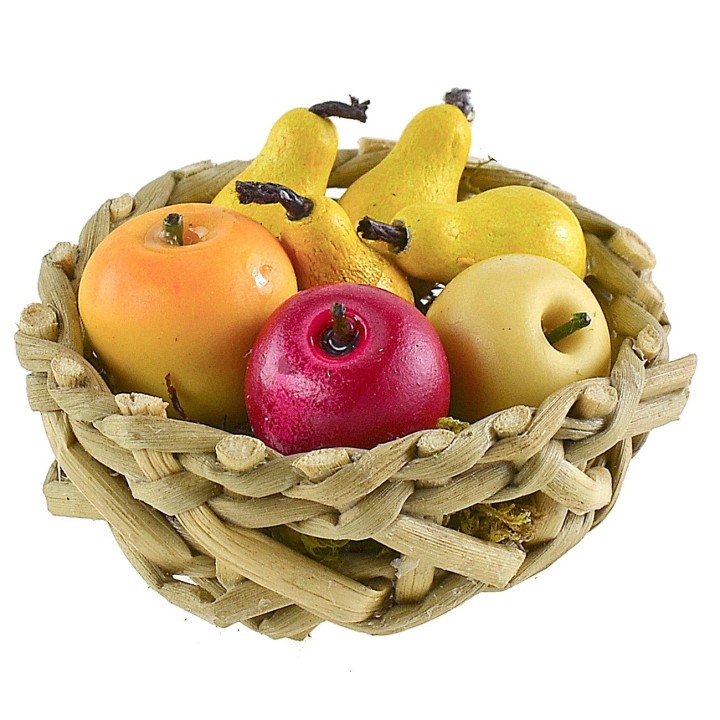Cesta de mimbre ø 3 cm con fruta