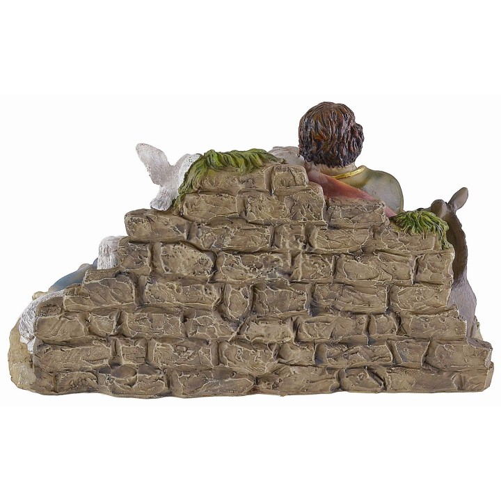 Grupo Natividad en resina con oveja y asno cm 26,5x13x17 h