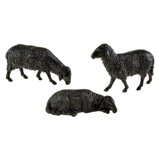 Conjunto de 3 ovejas negras Landi Moranduzzo para estatuas de